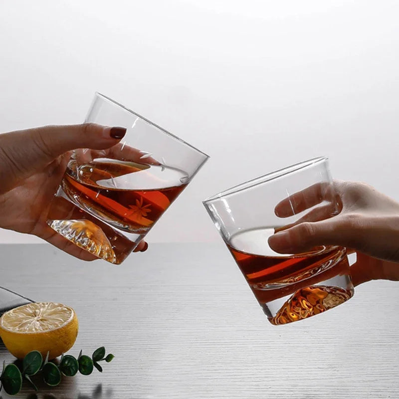 MGS Pack of 2 Mountains Crystal 8.4oz Whiskey Glass