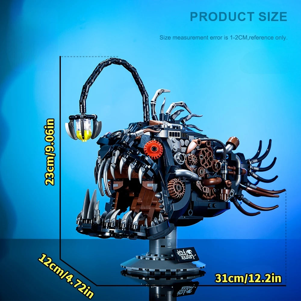 1038-Piece MOC Mechanical Lantern Fish Building Blocks β Creative Assembling Model