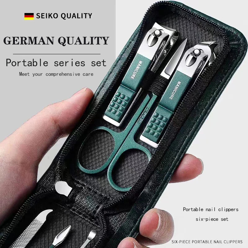 Premium 6-Piece Stainless Steel Nail Scissors & Clippers Set – Portable & Stylish