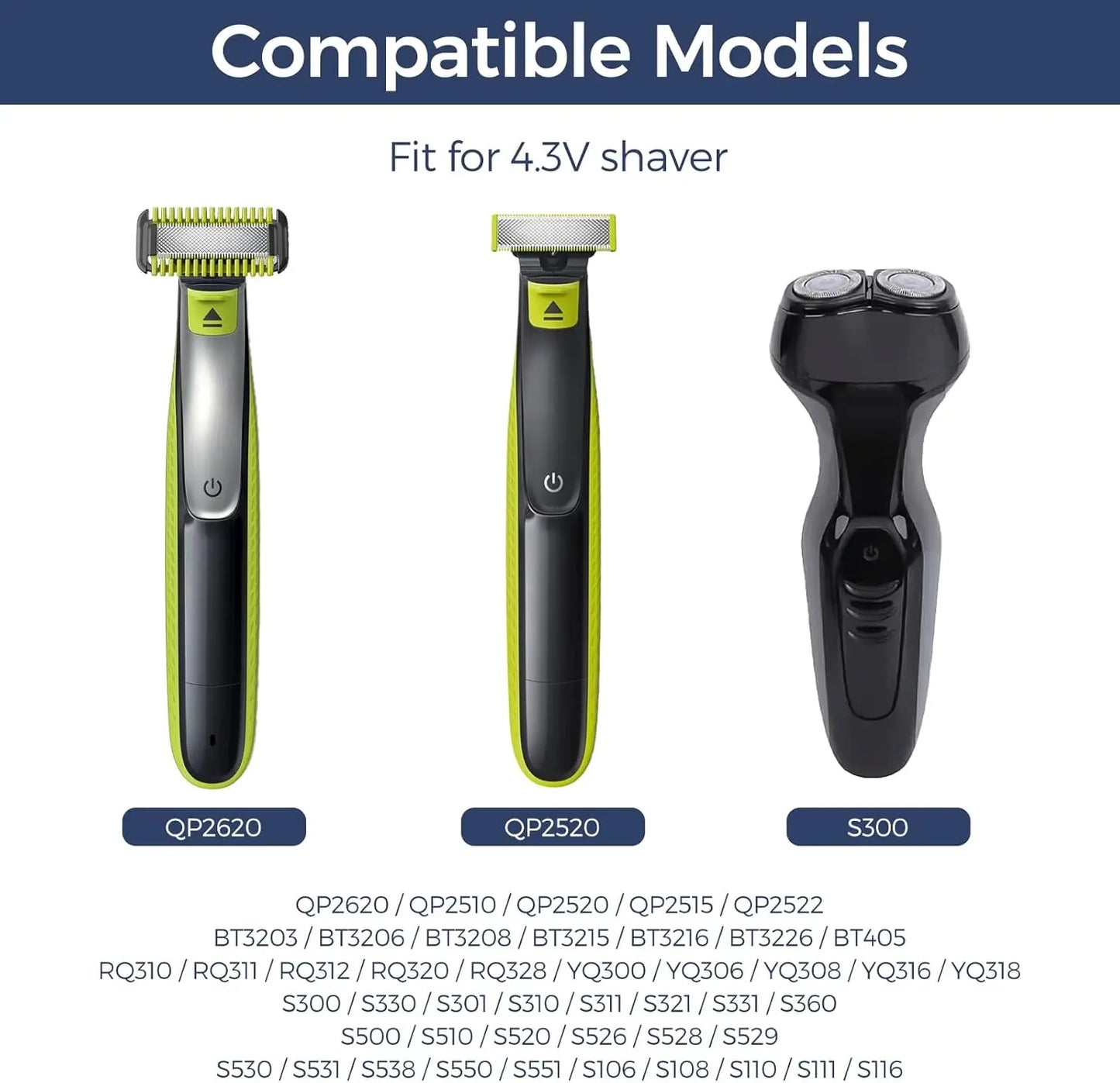 Type-C OneBlade Charger, 4.3V Shaver Adapter, LED Indicator