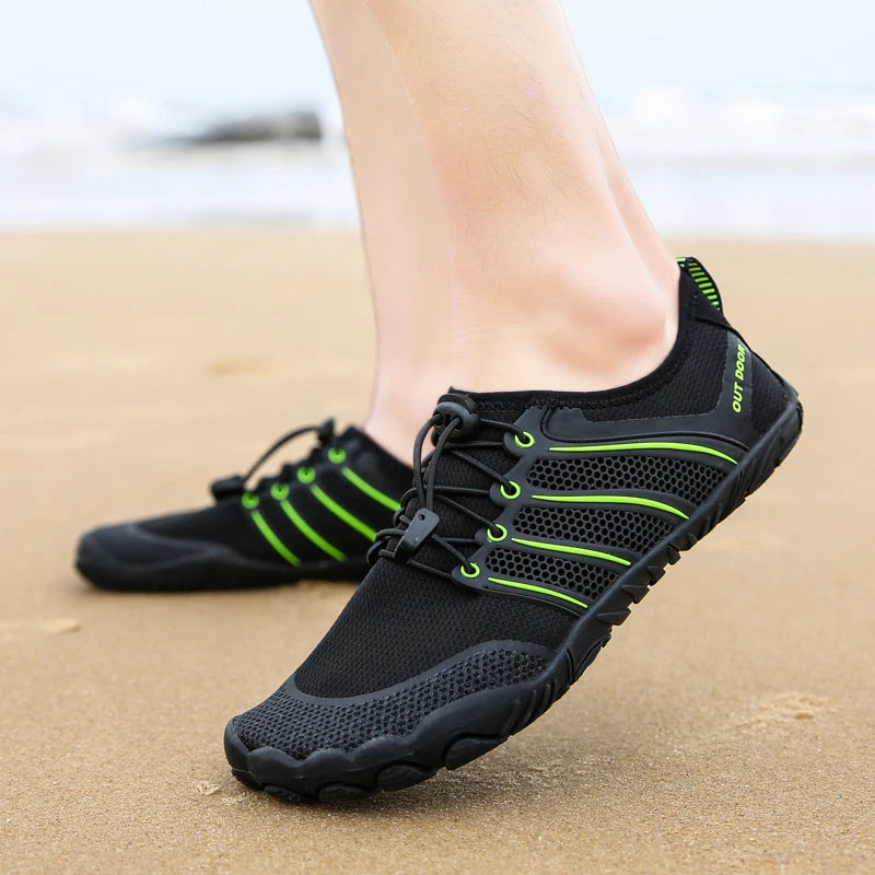 Men's Barefoot Cross-Trainer Shoes – Minimalist Zero Drop Sole, Wide Toe Box, Upstream Water Shoes for Beach & Swimming