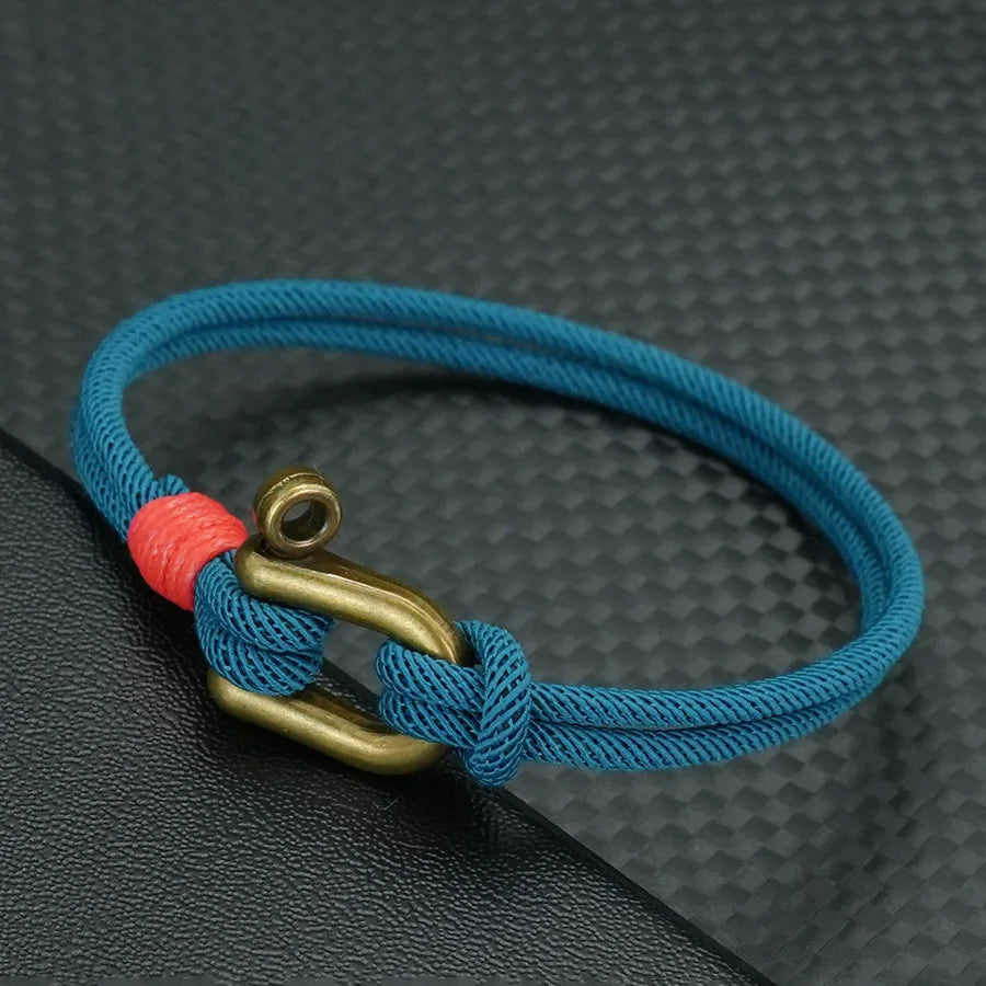 Men's Retro Cord Chain Bracelet – Motorcycle Style with Detachable Buckle