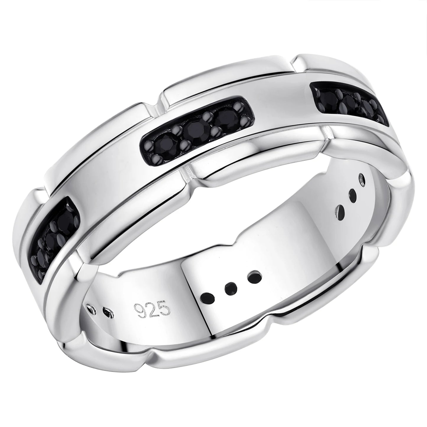 Original 925 Sterling Silver Rings for Men Black Spinel - Man Gifts Shop