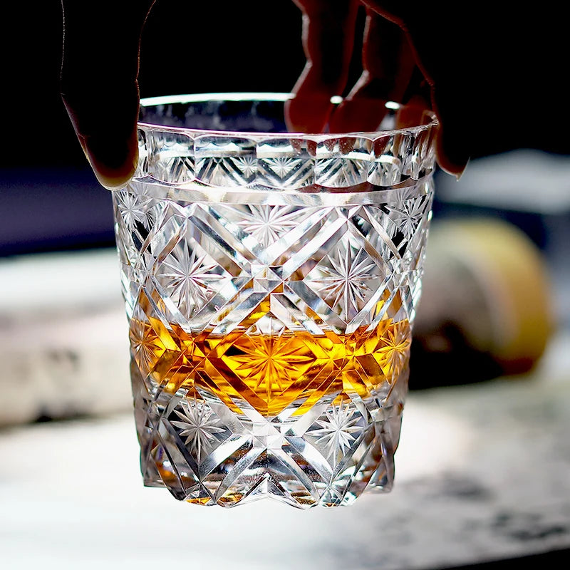 K9 Edo Kiriko Crystal Glass for Wine Whiskey Glass Clear Glass with Gift Packing