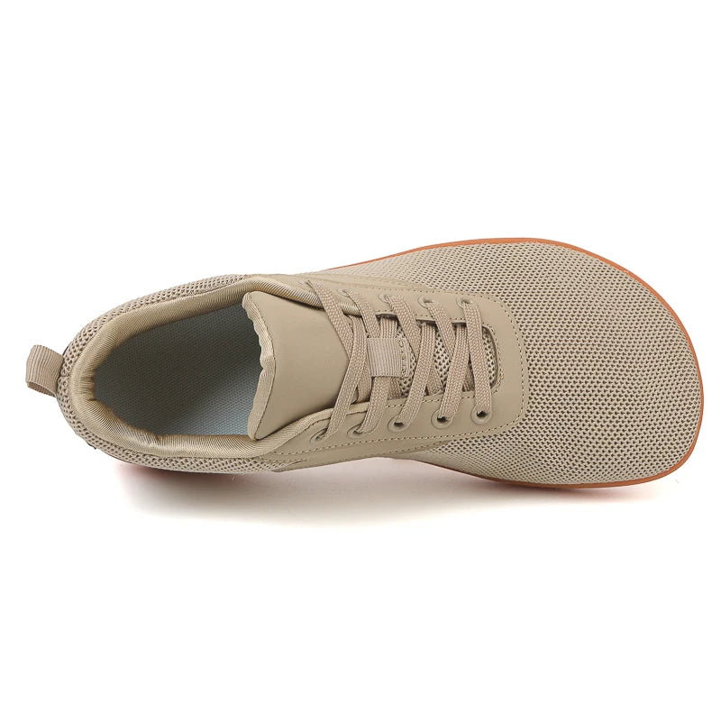Wide-Toe Barefoot Walking Shoes – Breathable Mesh Casual Sneakers for Men