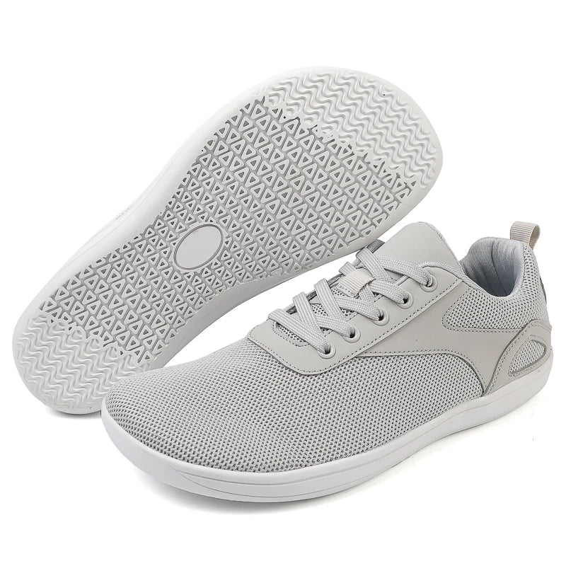Wide-Toe Barefoot Walking Shoes – Breathable Mesh Casual Sneakers for Men