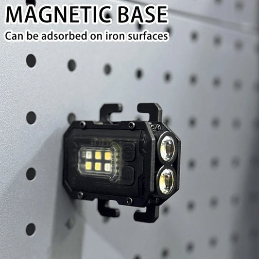 Mini linterna táctica portátil EDC Molle de 25 mm con clip para correa de mochila, recargable por USB (para acampar al aire libre y senderismo)