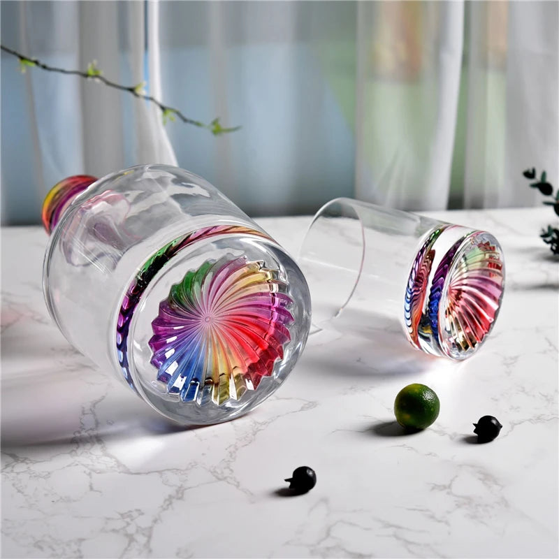 Neon Crystal Whiskey Decanter & Glass Set (4 pcs) – LED Glowing Bar Drinkware for Wine, Cocktails & Spirits