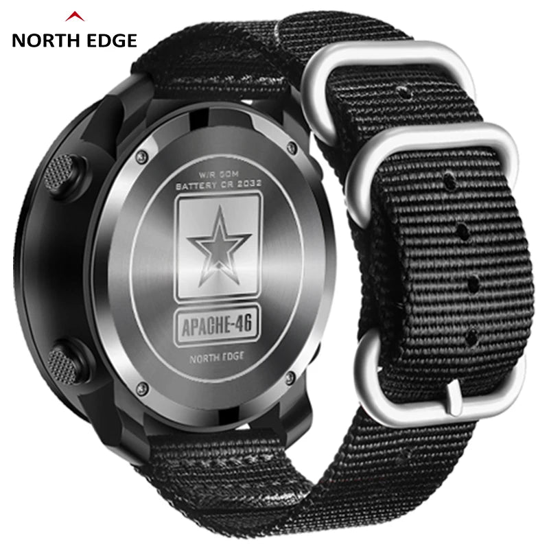 NORTH EDGE APACHE-46 Altimeter Barometer Compass WR50M Men Digital Watch