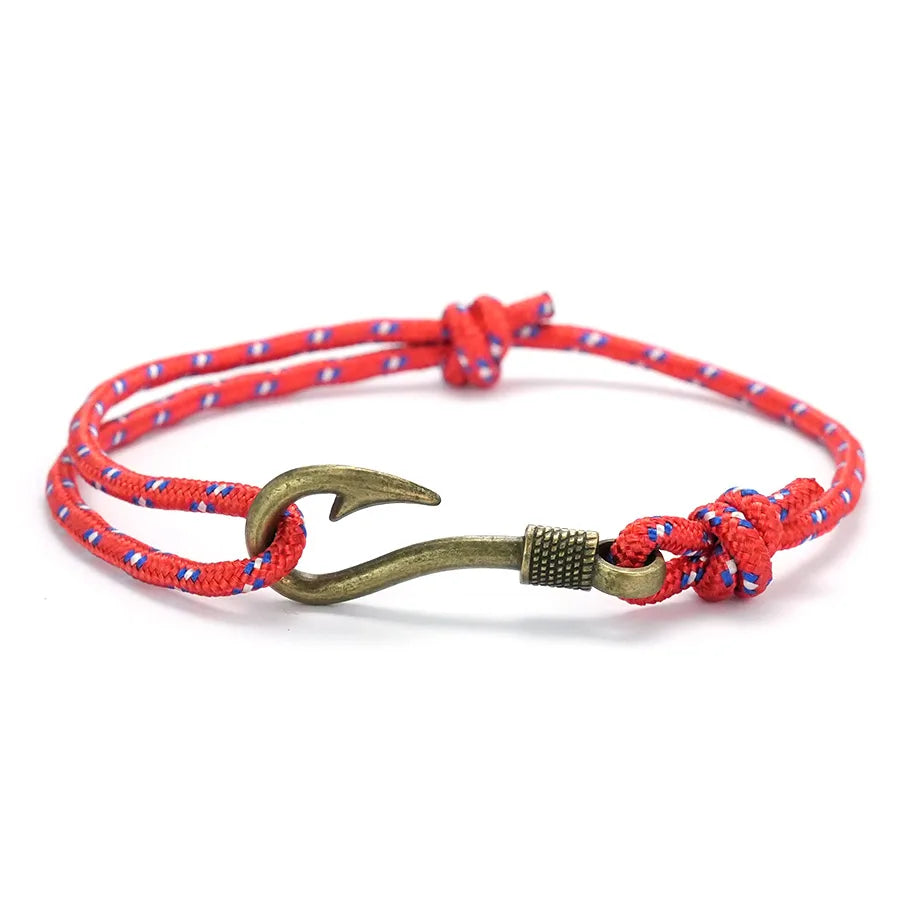 Knotic Retro Fishhook Bracelet for Men – Adjustable Handmade Nautical Style