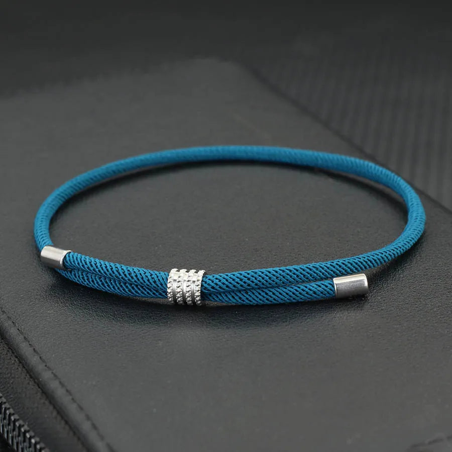 Stylish 3mm Thin Rope Bracelet for Men & Women – Grade A Lucky Red Thread with Unfading Stainless Steel Charm – Friendship Bracelet Gift