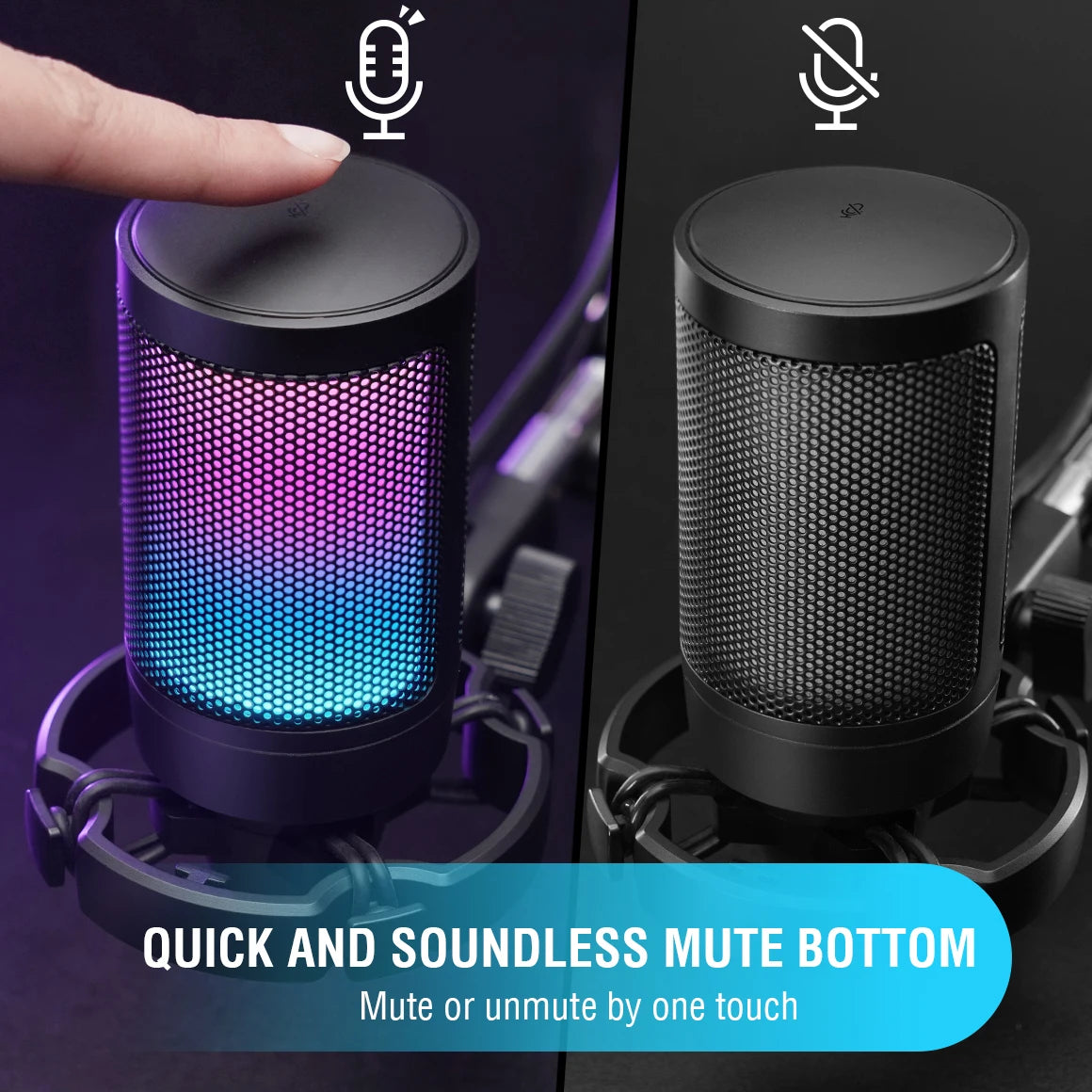 Original FIFINE Ampligame A6V USB Condenser Mic for PC, PS4/5, MAC - Pop Filter, Shock Mount, Gain Control