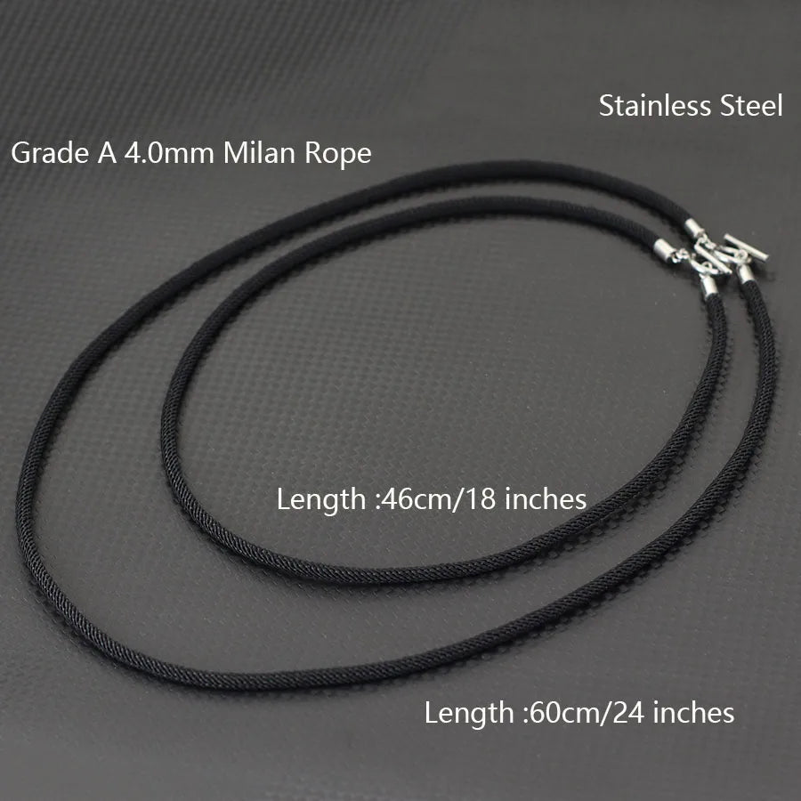 Men’s Rope Necklace – Milan Style Stainless Steel OT Buckle