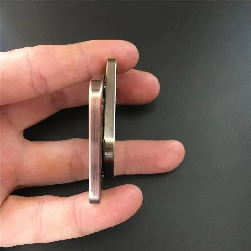 Metal Card Fidget Slider – Stress Relief EDC Push Toy for Adults, Poker & Spin Top Gift