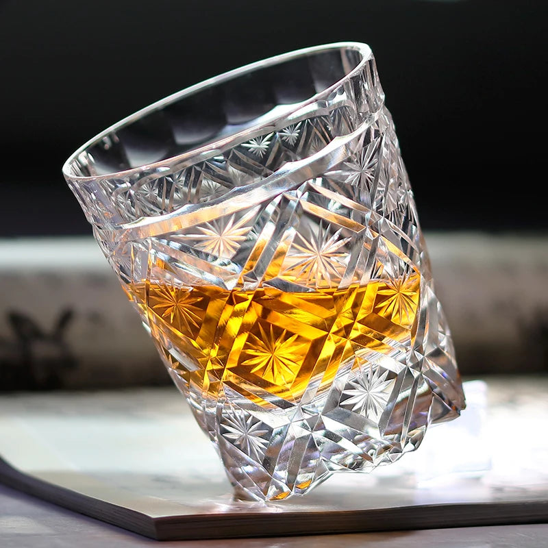 K9 Edo Kiriko Crystal Glass for Wine Whiskey Glass Clear Glass with Gift Packing