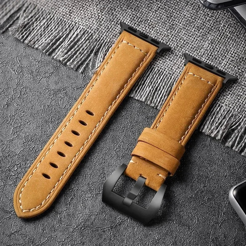 High Quality Stiched Leather Strap Band For Apple Watch