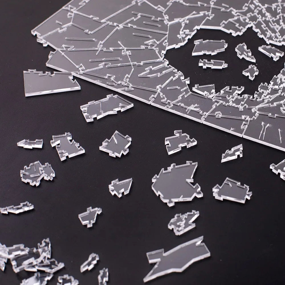 Impossible Acrylic Broken Glass Jigsaw Puzzle – 10 Level Geometric Challenge