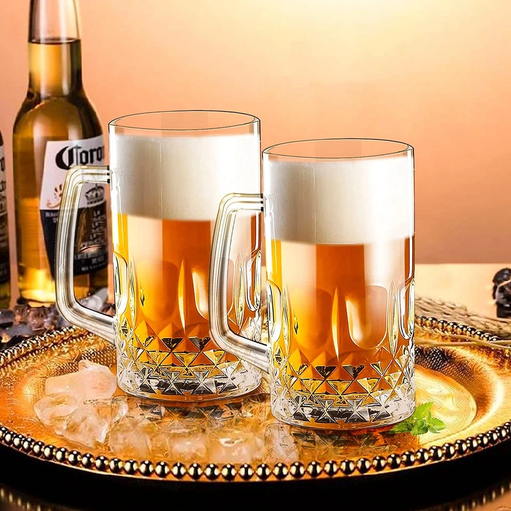 20 - 40oz (600-1200ML) Thick Glass High-capacity Transparent Beer Mug