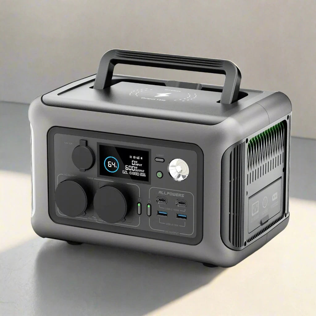ALLPOWERS Portable Power Station R600, 299Wh LiFeP04 Battery with 2x 600W (1200W Surge) AC Outlets