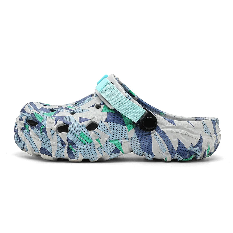 Men's Camouflage Clogs – Waterproof Garden Shoes, Lightweight Slip-On Sandals, Outdoor & Home Comfort Slippers