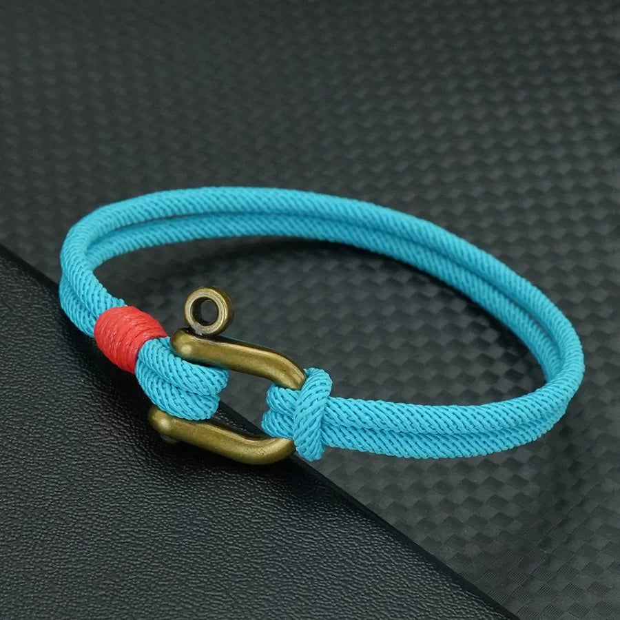 Men's Retro Cord Chain Bracelet – Motorcycle Style with Detachable Buckle