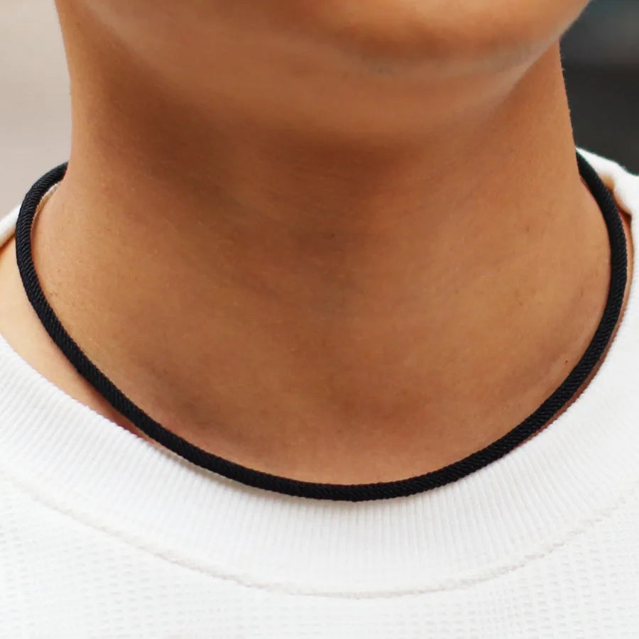 Men’s Rope Necklace – Milan Style Stainless Steel OT Buckle