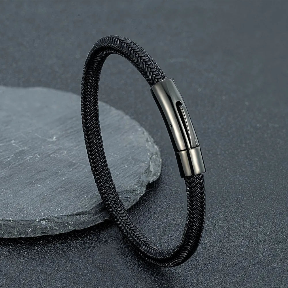 Minimalist Waterproof Steel Wire Cuff Bracelet – Classic Stainless Steel Charm Jewelry Gift