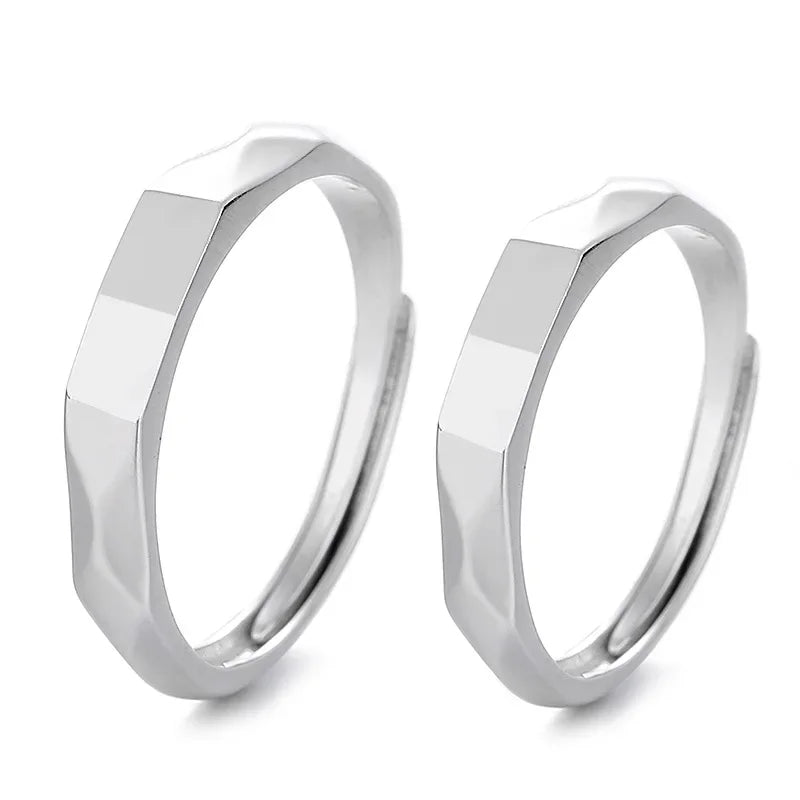 MGS 925 Sterling Silver Projection Adjustable Ring for Her Him