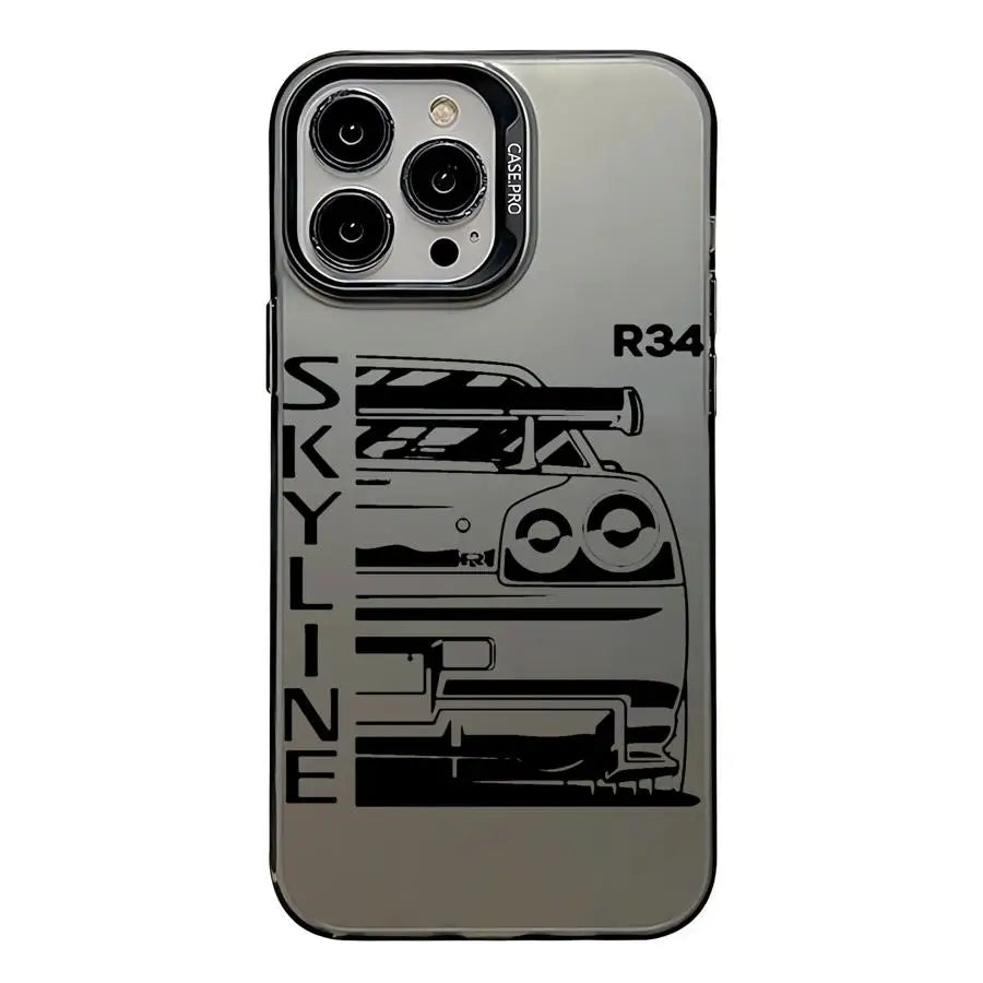 JDM Dream Car Matte Silicone Case for iPhone 16 Pro, 15 Pro Max, 14, 14 Pro, 14 Pro Max, 16 Plus, XS – Style Meets Street Performance