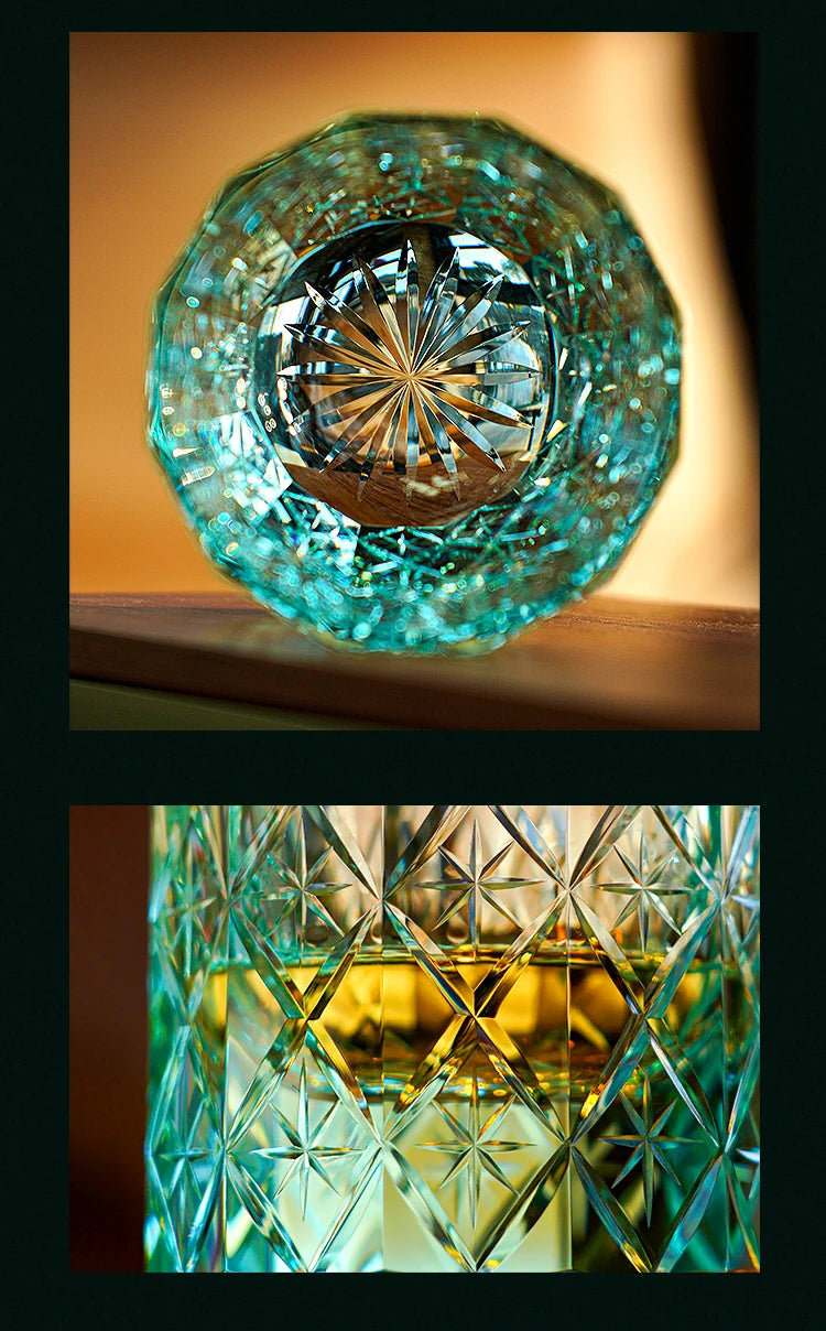 Edo Kiriko K9 Crystal Hand-Cut Starry Sky Whiskey Glass