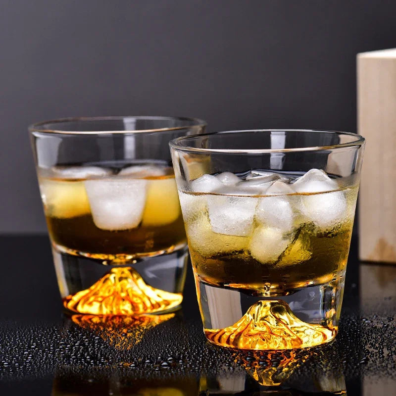 MGS Pack of 2 Mountains Crystal 8.4oz Whiskey Glass
