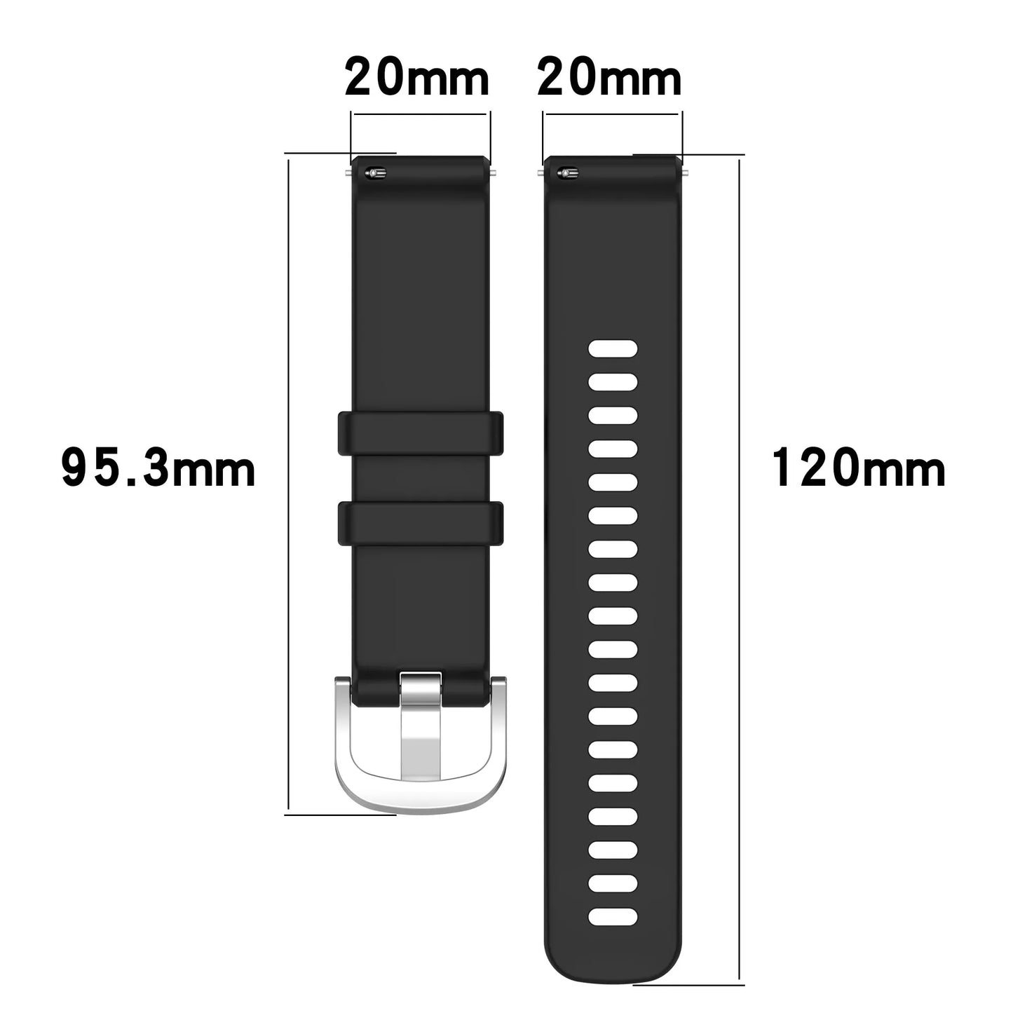 Universal Silicone Watch Bands for Garmin – 18mm, 20mm, 22mm Options