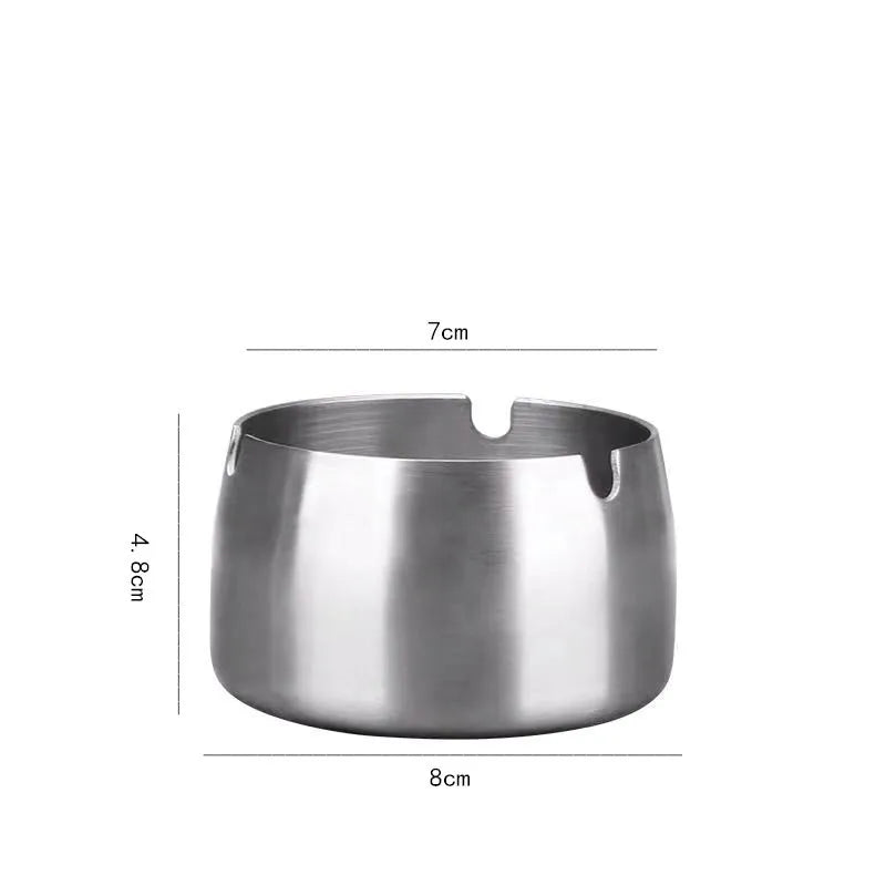 Elegant Stainless Steel Round Ash Tray - High Temperature Resistant Smoking Accessories for Home and Desktop - Man Gifts Shop