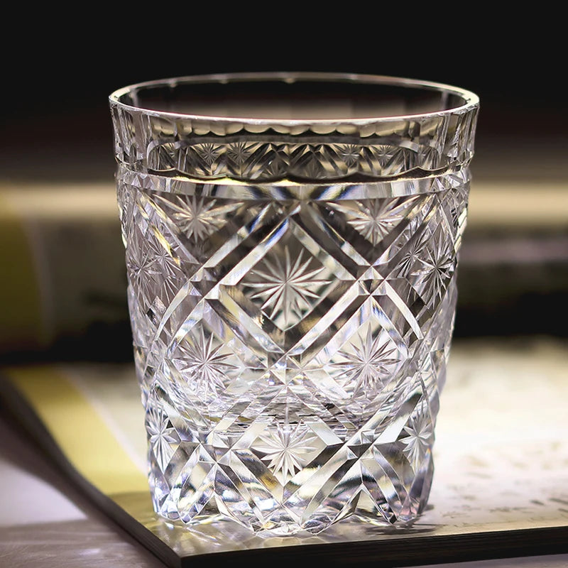 K9 Edo Kiriko Crystal Glass for Wine Whiskey Glass Clear Glass with Gift Packing