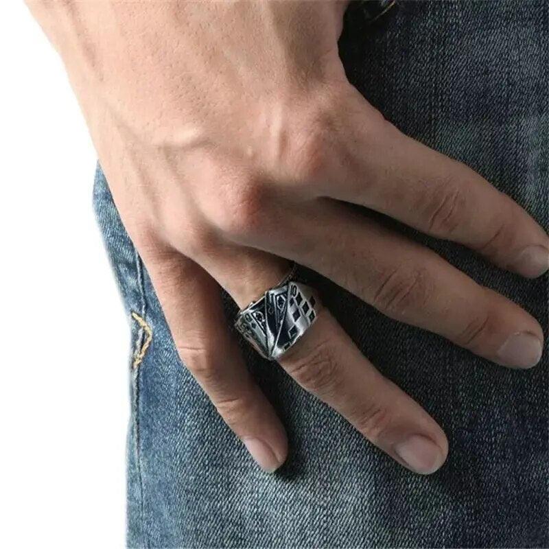 Playing Card Crystal Finger Ring - Man Gifts Shop