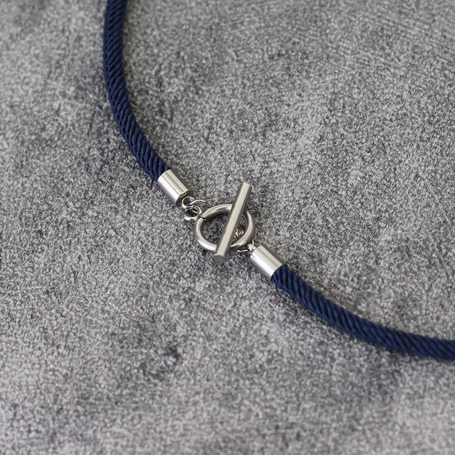 Men’s Rope Necklace – Milan Style Stainless Steel OT Buckle