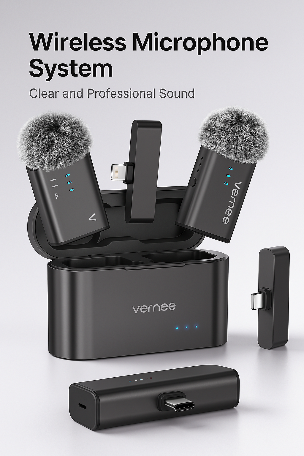 Capture Crisp Audio Anywhere with the Vernee M1 Wireless Lavalier Microphone