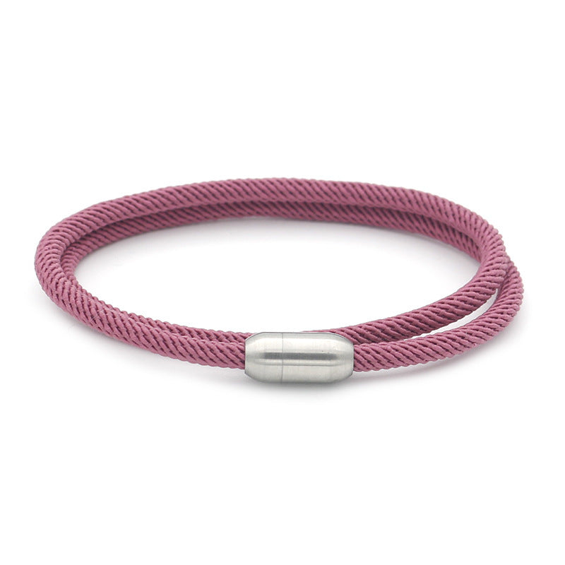 Macron Color Milan Wire Magnetic Bracelet – Titanium Steel Unisex Fashion Bangle