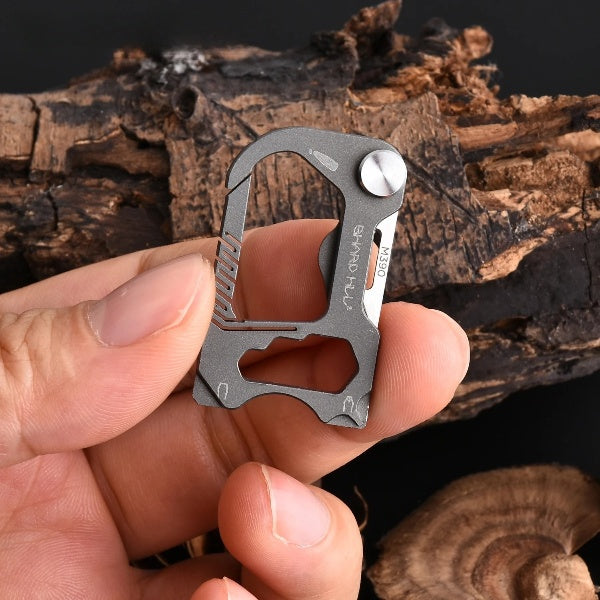 Titanium TrailMate: EDC Multi-Tool Keychain for Adventure