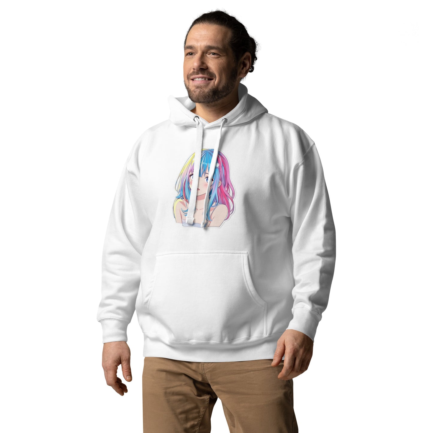 HoloWear Men's Hoodie – 100% Cotton Face with Anime Figure Design