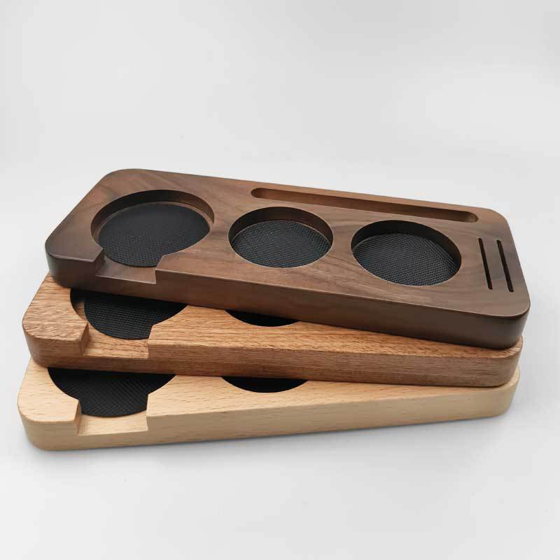 Solid Wood Coffee Distributor Board – Modern Barista Station Upgrade