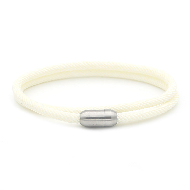 Macron Color Milan Wire Magnetic Bracelet – Titanium Steel Unisex Fashion Bangle