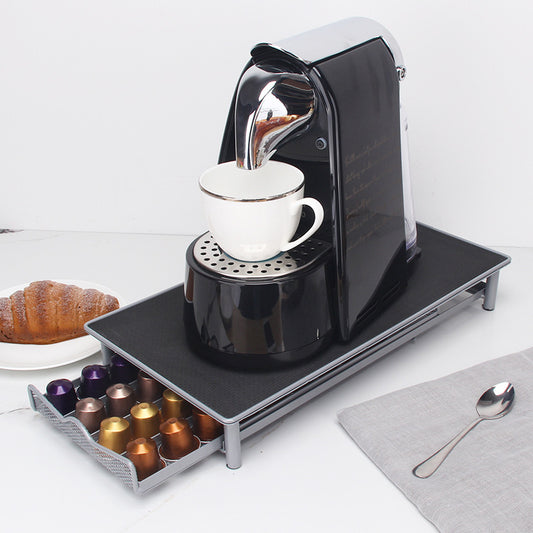 Coffee Capsule Drawer – Sleek Silver Organizer for Coffee Lovers