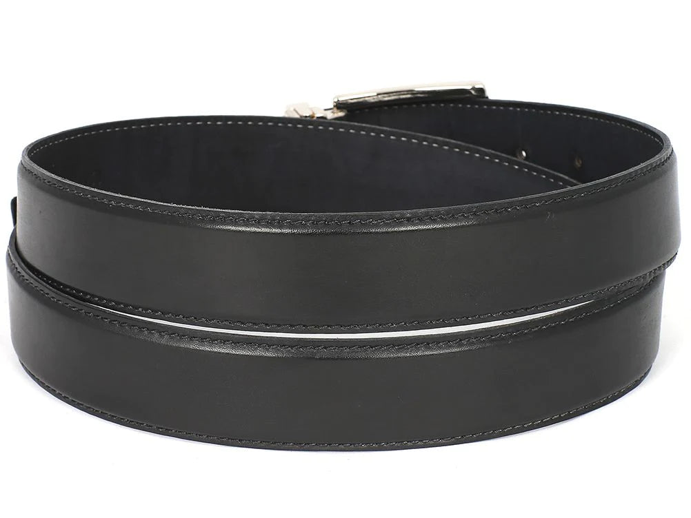 Original Paul Parkman® Men's Leather Belt Hand-Painted Black (ID#B01-BLK) - Man Gifts Shop