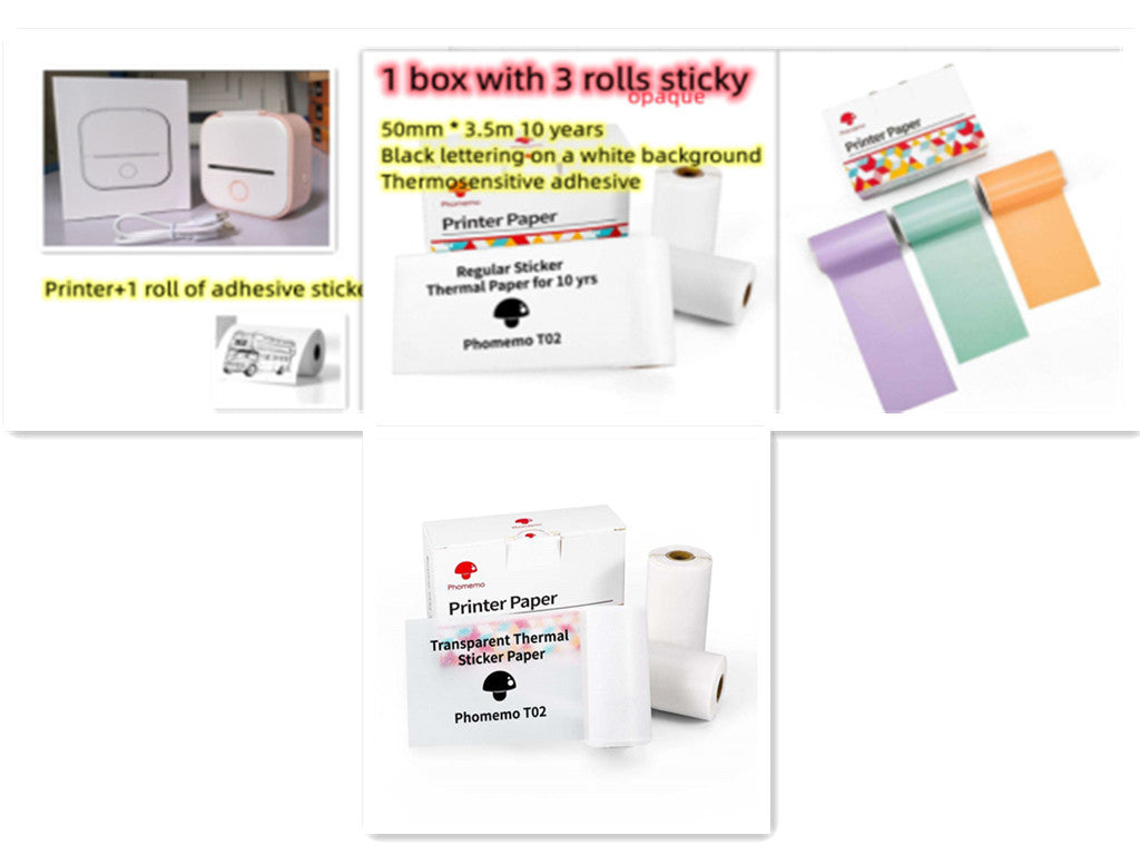 Phomemo T02 Bluetooth Mini Thermal Printer – Inkless, Portable & Multilingual