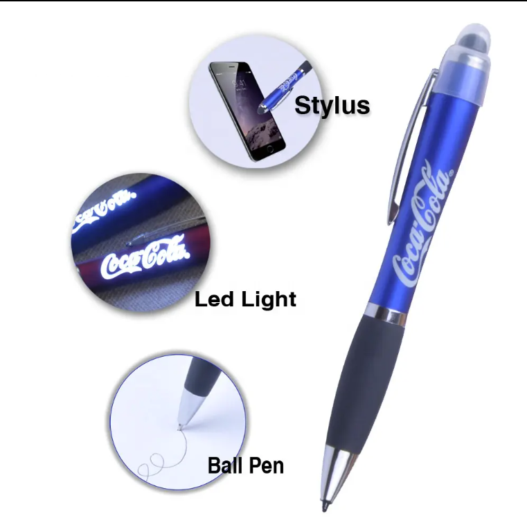 Custom LED Light-Up Touch Screen Stylus Pen with Laser Logo | High-Quality Promotional Ballpoint Pen - 200 pcs