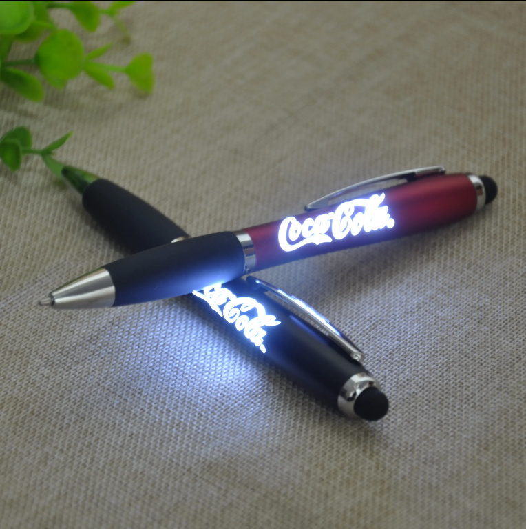 Custom LED Light-Up Touch Screen Stylus Pen with Laser Logo | High-Quality Promotional Ballpoint Pen - 200 pcs