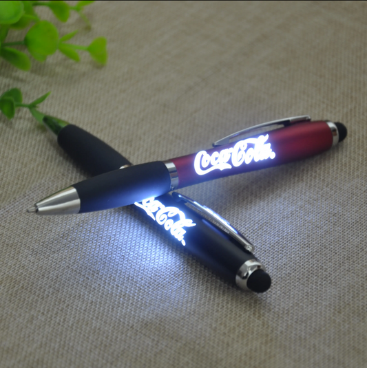 Custom LED Light-Up Touch Screen Stylus Pen with Laser Logo | High-Quality Promotional Ballpoint Pen - 200 pcs