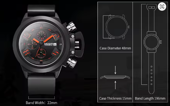 Original MEGIR Luxury Fashion Sport Military Chronograph Luminous Big Dial Men Watch