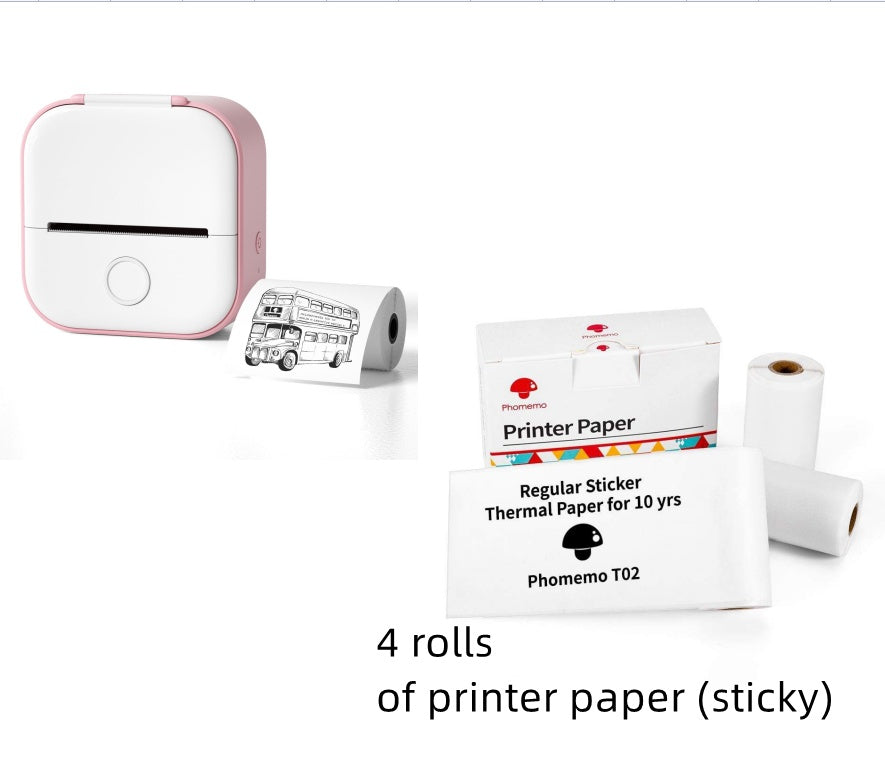 Phomemo T02 Bluetooth Mini Thermal Printer – Inkless, Portable & Multilingual